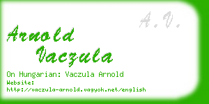 arnold vaczula business card